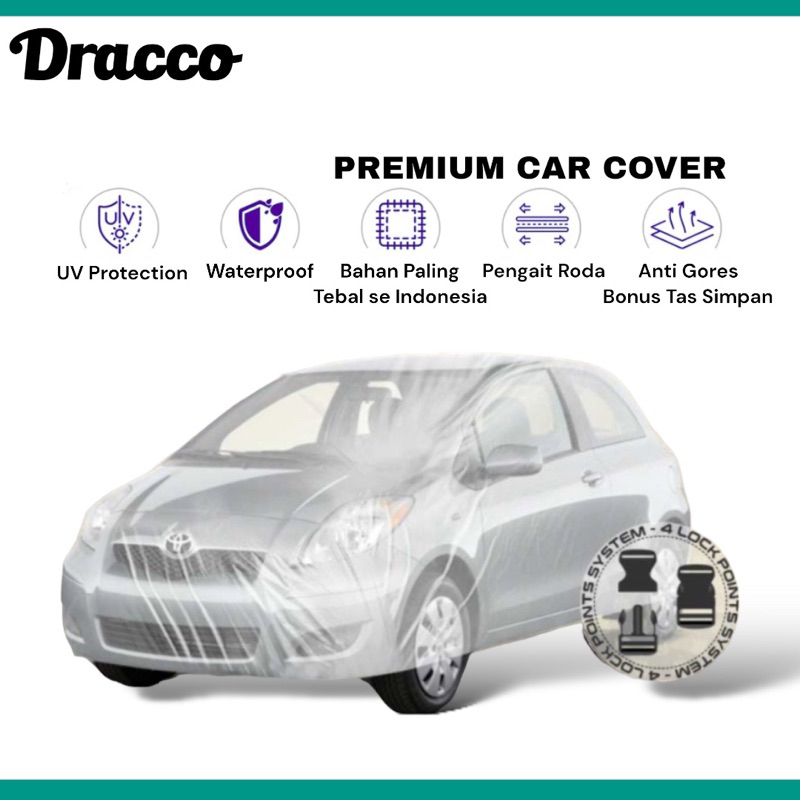 sarung mobil toyota yaris lama transparan tebal waterproof dracco bonus tas simpan aksesoris yaris Harga 168,000 rupiah*Gratis Ongkir