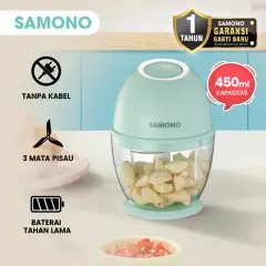 SAMONO Mini Chopper Portable Kapasitas 450ml Penggiling Bumbu MPASI SW-L6