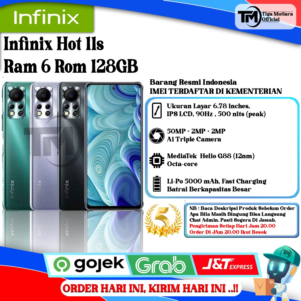 Infinix Hot 11s Ram 6 Rom 128GB Harga  1,899,000 Ringgit*Penghantaran Percuma
