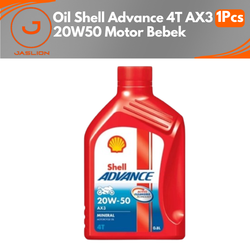 Oli Mesin Shell Advance 4T AX3 20W50 0.8L All Type Motor Bebek Dan Sport Harga 58,800 rupiah*Gratis Ongkir