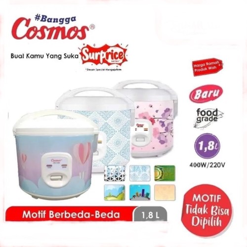 Cosmos megic com 1,8 liter pemasak nasi serbaguna 3306 / 3305 3 in 1 ( Tanpa Kukusan ) - Merek Cosmos Harga 255,999 rupiah*Gratis Ongkir