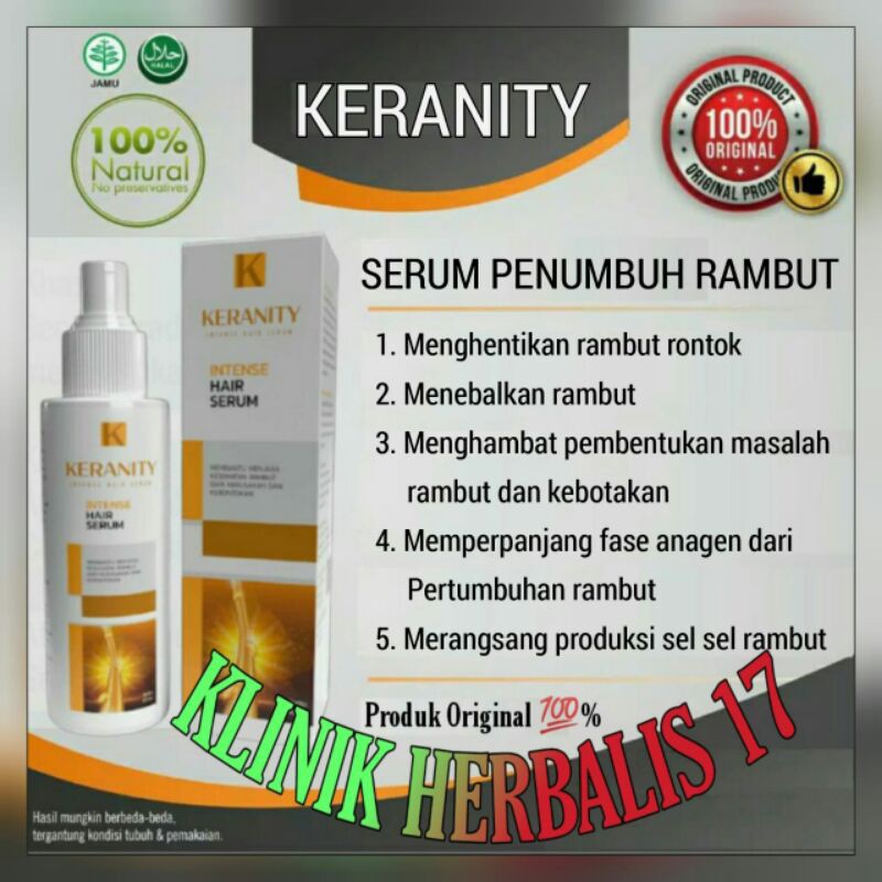 KERANITY Keranity Original 100 Asli Penumbuh Rambut Mengatasi Kebotakan Serum Penumbuh Rambut Indonesia