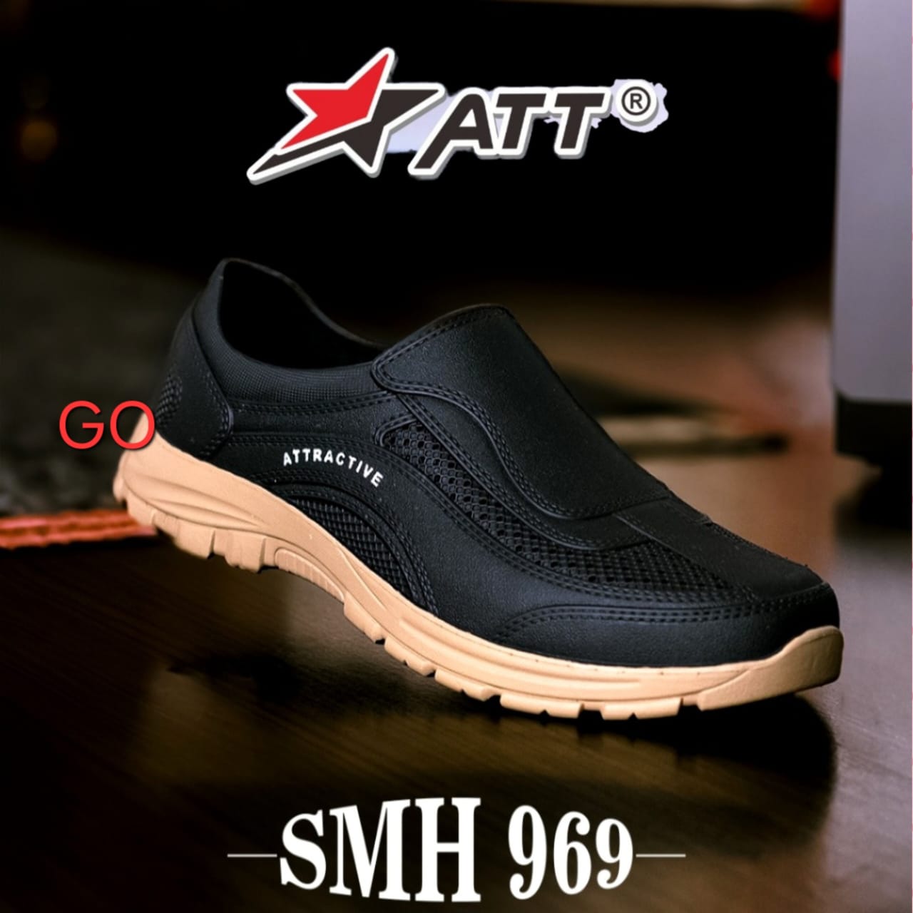 Gopro Att Smh 969 Adult Men's Shoes Formal Shoes Without Laces Rubber Material Comfortable and Light Harga 35,900 rupiah*Gratis Ongkir