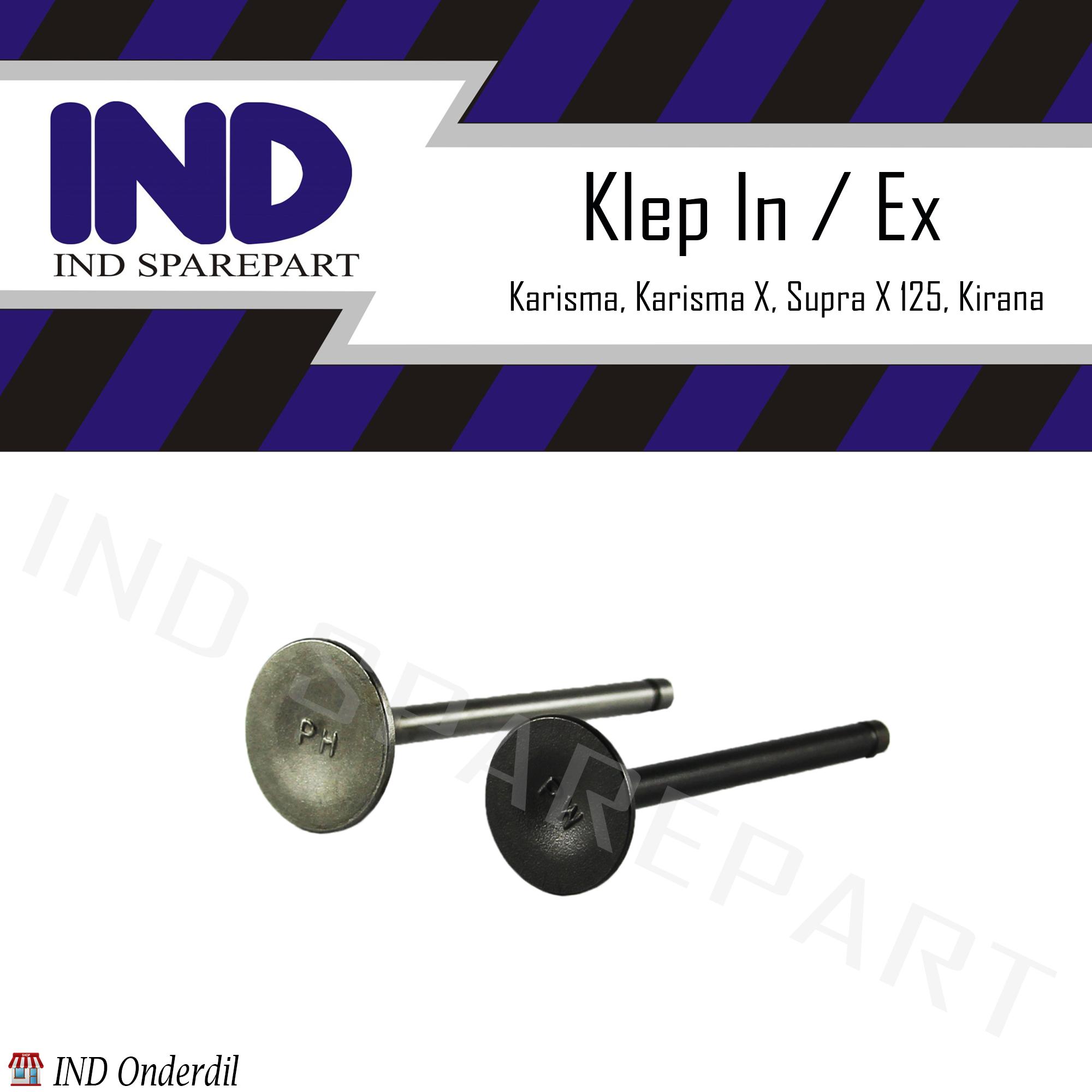 Klep In-Ex Payung-Valve Set Karisma & Supra X 125 & Kirana & Kharisma X Harga 14,340 rupiah*Gratis Ongkir