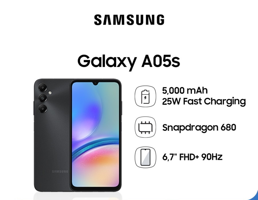 Samsung Galaxy A05s 6/128GB - Black Giá 2,300,000 Đồng*Miễn phí vận chuyển