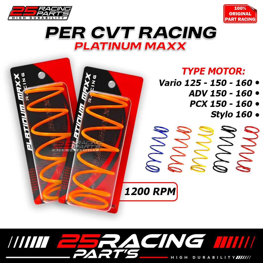 Percvt Racing 1200Rpm Platinum Maxx- Vario 125- Vario 150- Pcx- Adv- Stylo 160- Honda- Pnp Harga 99,000 rupiah*Gratis Ongkir