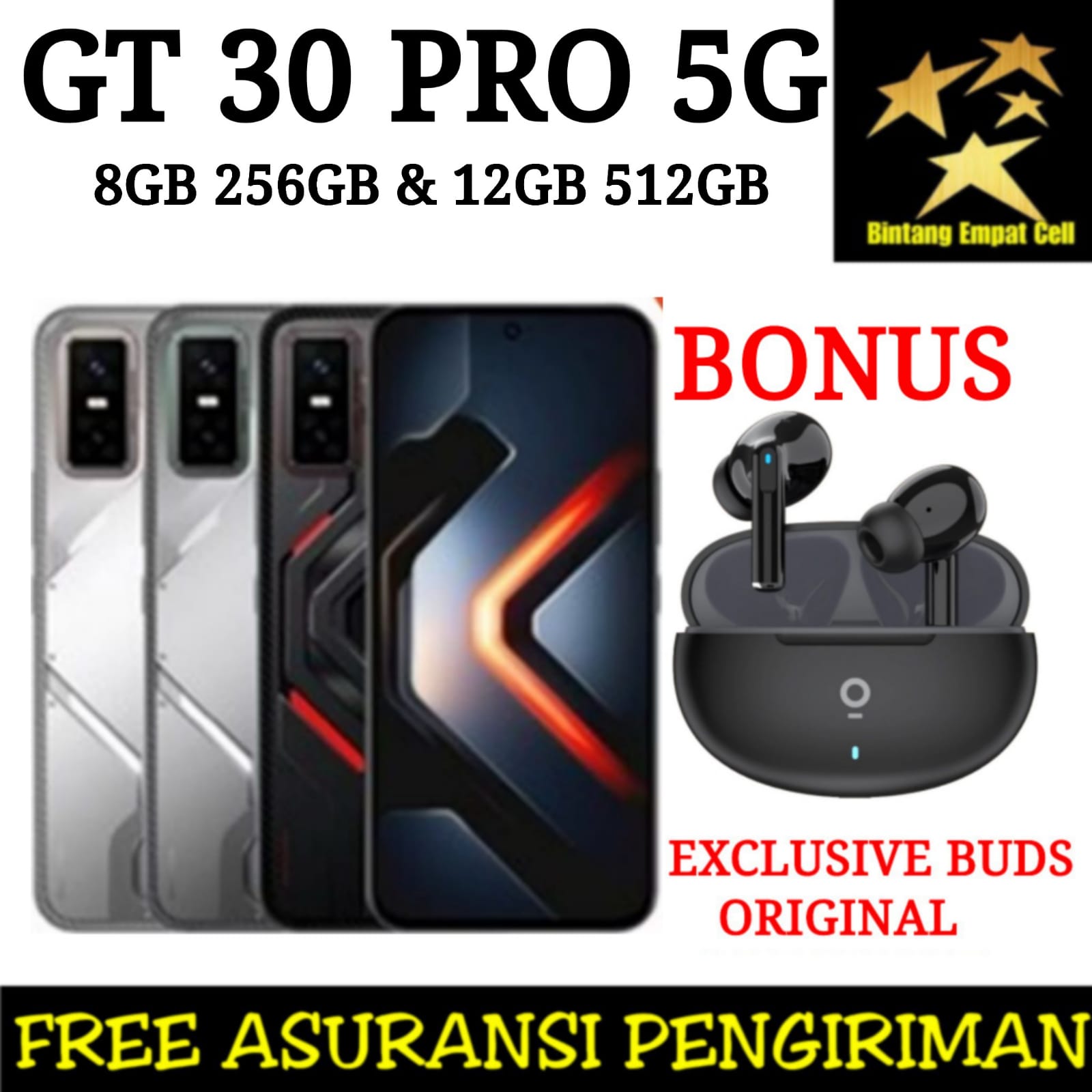 INFINIX GT 30 PRO 5G 12/256 & 8/256 GARANSI RESMI Giá 3,729,000 Đồng*Miễn phí vận chuyển