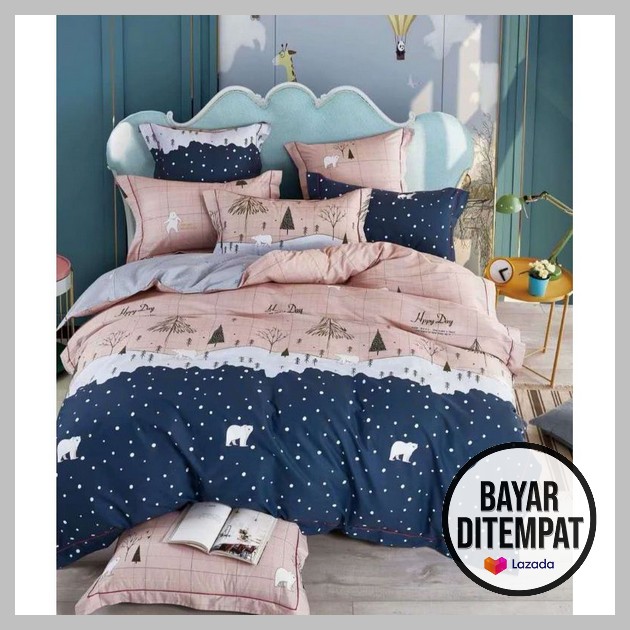 Bed Cover Set Tebal Lucu Kekinian 2021 Casual Cod Terlaris Furniture Kamar Badcover Murah Promo Selimut