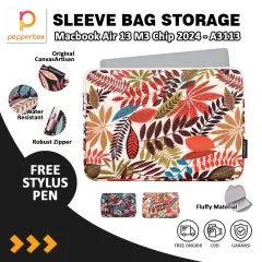Sleeve Macbook Air 13 M3 Chip 2024 - A3113 Batik Sekolah Kuliah Kerja 13 Inch Kanvas Tas Jinjing Sarung Cover Case Tablet Laptop CA08
