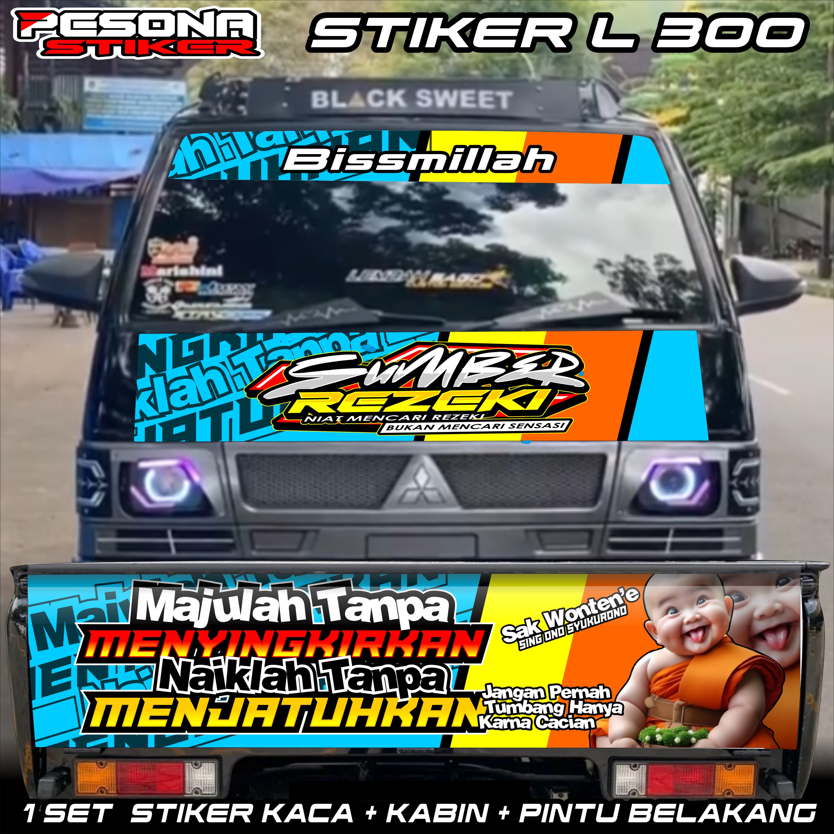 One Set of Car Front Cabin Decal Stickers + Rear Door + Windshield Stickers, Free to Request L300 Code Kr 10 Giá 175,000 Đồng*Miễn phí vận chuyển