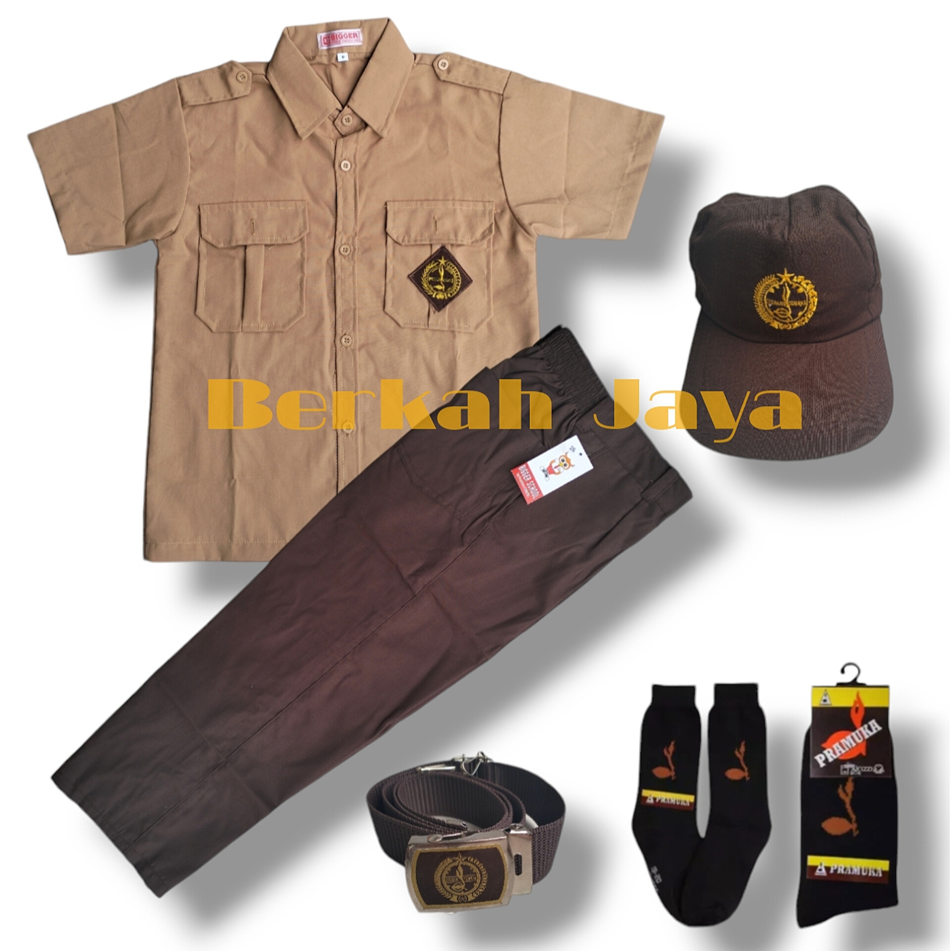 Setelan Seragam Sekolah Sd BAJU PRAMUKA LENGAN PANDEK DAN CELANA COKLAT PANJANG anak Laki-laki Kelas 1-6 Harga 80,000 rupiah*Gratis Ongkir