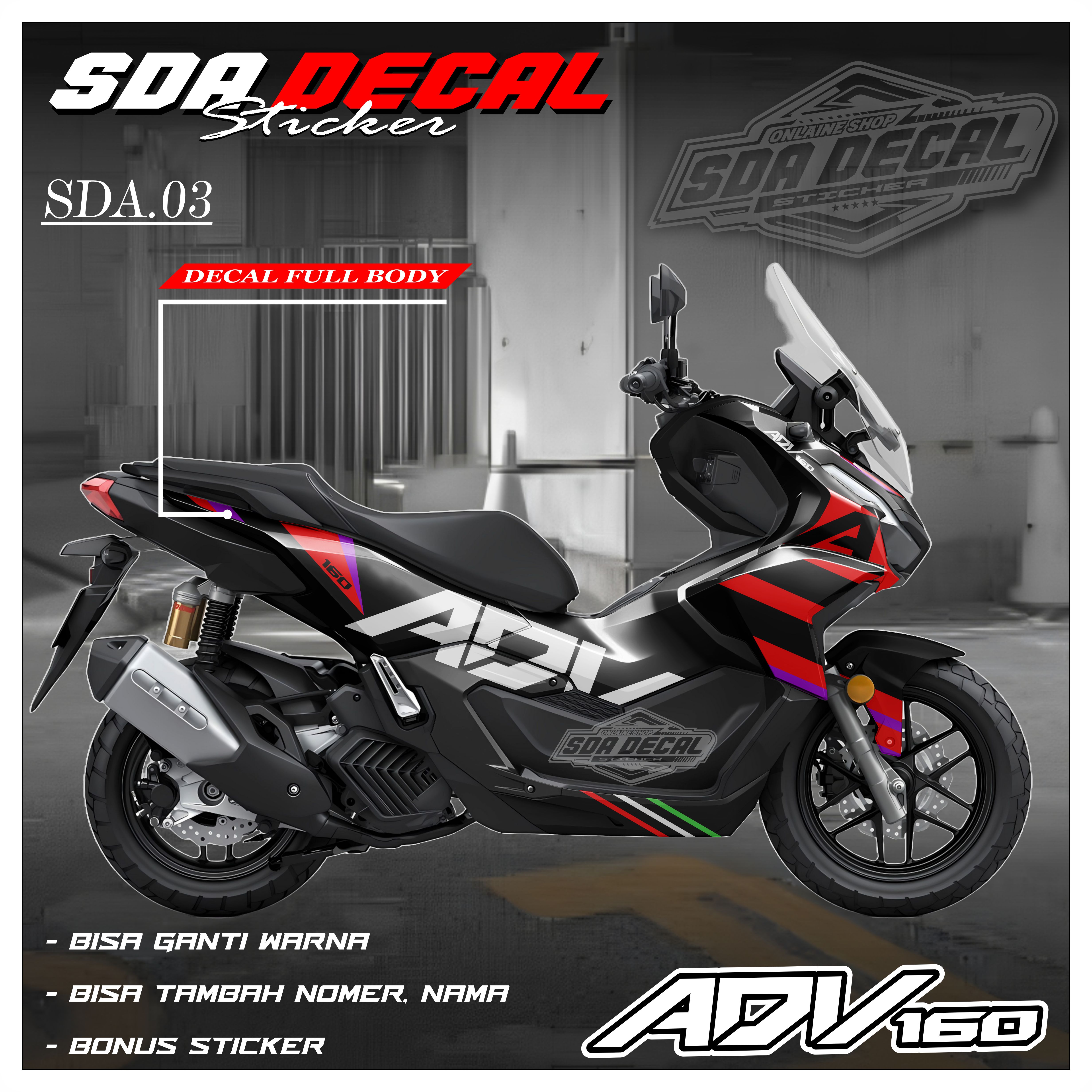 Decal Sticker Adv 160 Full Body 2022 - 2024 - Sticker Variations of Adv 160 2022 - 2024 Sda.03 Harga 240,000 rupiah*Gratis Ongkir