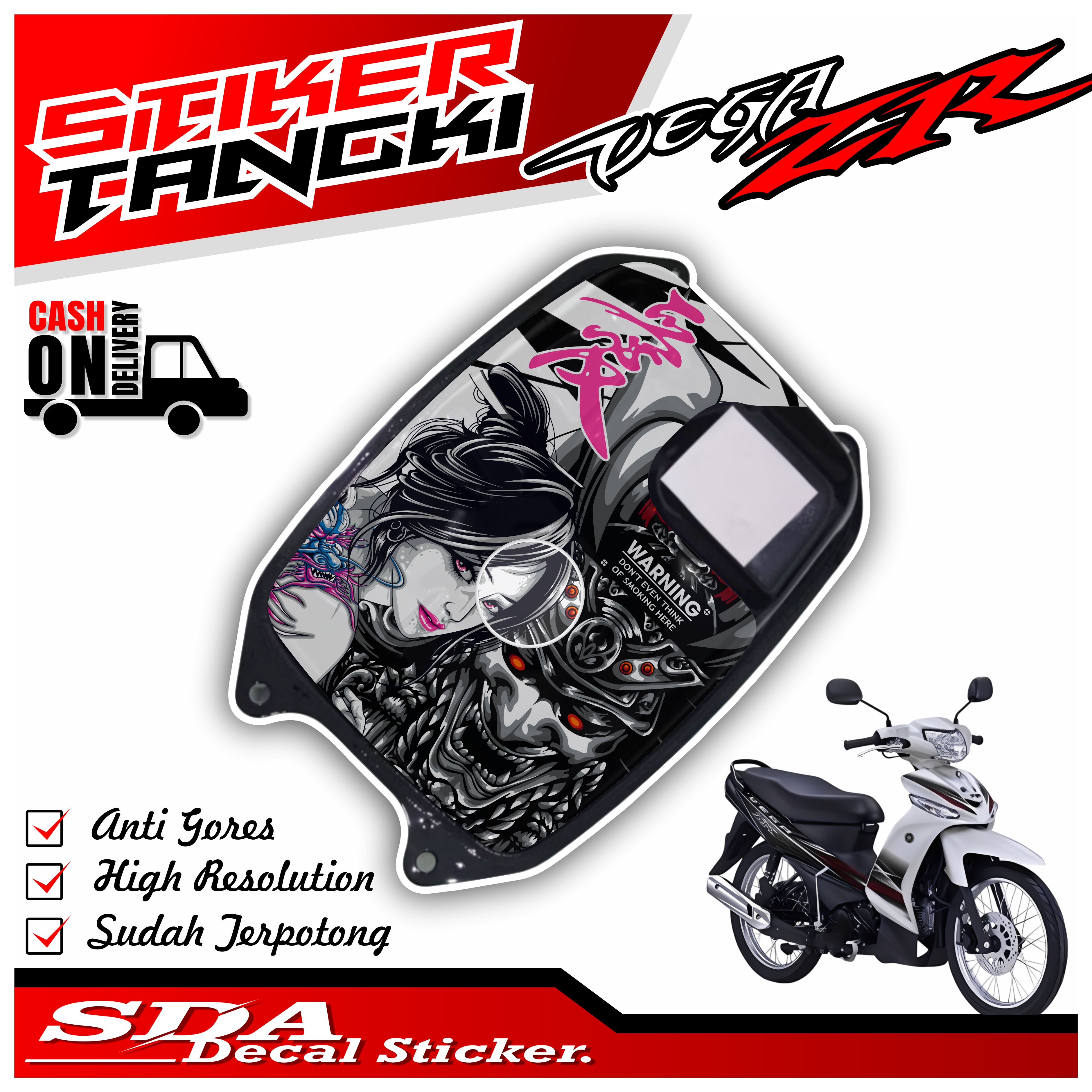 Vega Zr Premium Gas Tank Sticker - Anti-Fade Vega Zr Tank Sticker Harga 24,000 rupiah*Gratis Ongkir