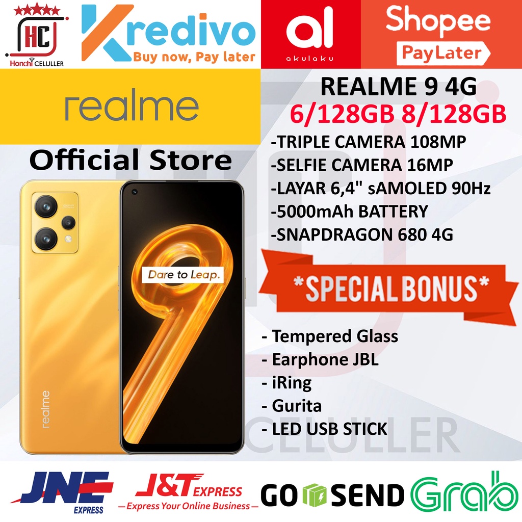 REALME 9 4G 8/128 GB 6/128 GB GARANSI RESMI REALME INDONESIA FULL BONUS Harga 2,900,000 rupiah*Gratis Ongkir
