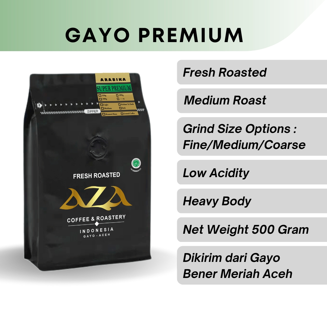 AZA Coffee Aceh Gayo Arabica Grade 1 Premium Powder and Whole Bean Semi Wash Process