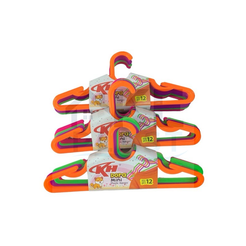 12Pcs Mini Dora Plastic Hangers / Baby Clothes Hangers / Baby Diaper Hangers - Merek KH Harga 7,600 rupiah*Gratis Ongkir