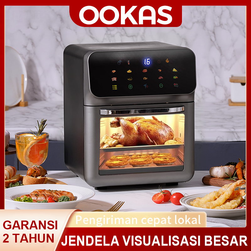 	 OOKAS Air Fryer low watt penggorengan udara fryer tanpa minyak 16L airfryer Touch Screen layar sentuh Mesin Fryer Pot goreng tanpa minyak alat masak	