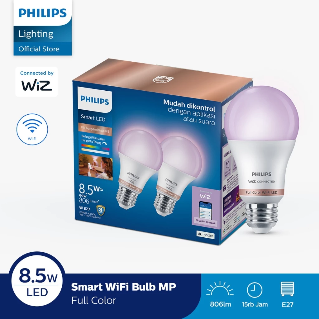 Lampu Philips Smart LED Multipack 8,5W - RGB - Merek Philips Lighting Harga 140,000 rupiah*Gratis Ongkir
