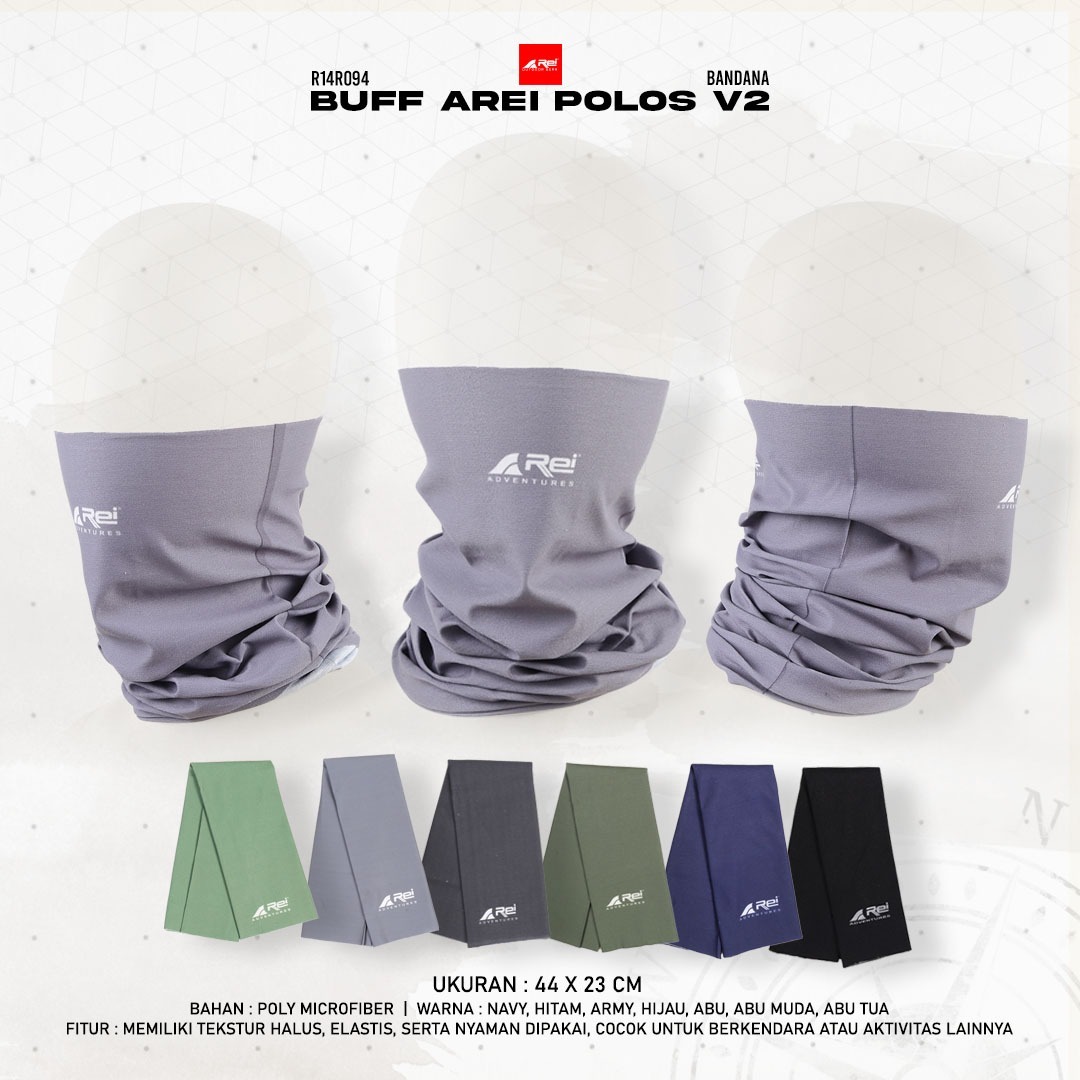 Buff Bandana Arei Plain V2 Arei Outdoorgear Harga 45,000 rupiah*Gratis Ongkir
