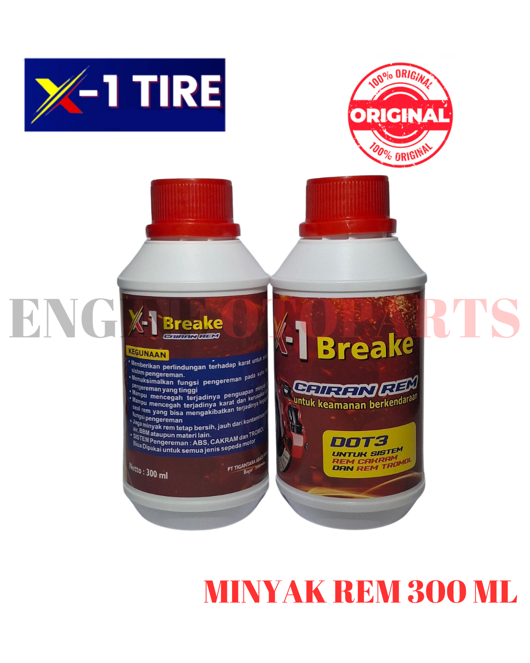 Brake fluid 300ml brake fluid X-1 dot 3 for motorcycle Honda Yamaha Suzuki Kawasaki DLL Harga 12,000 rupiah*Gratis Ongkir