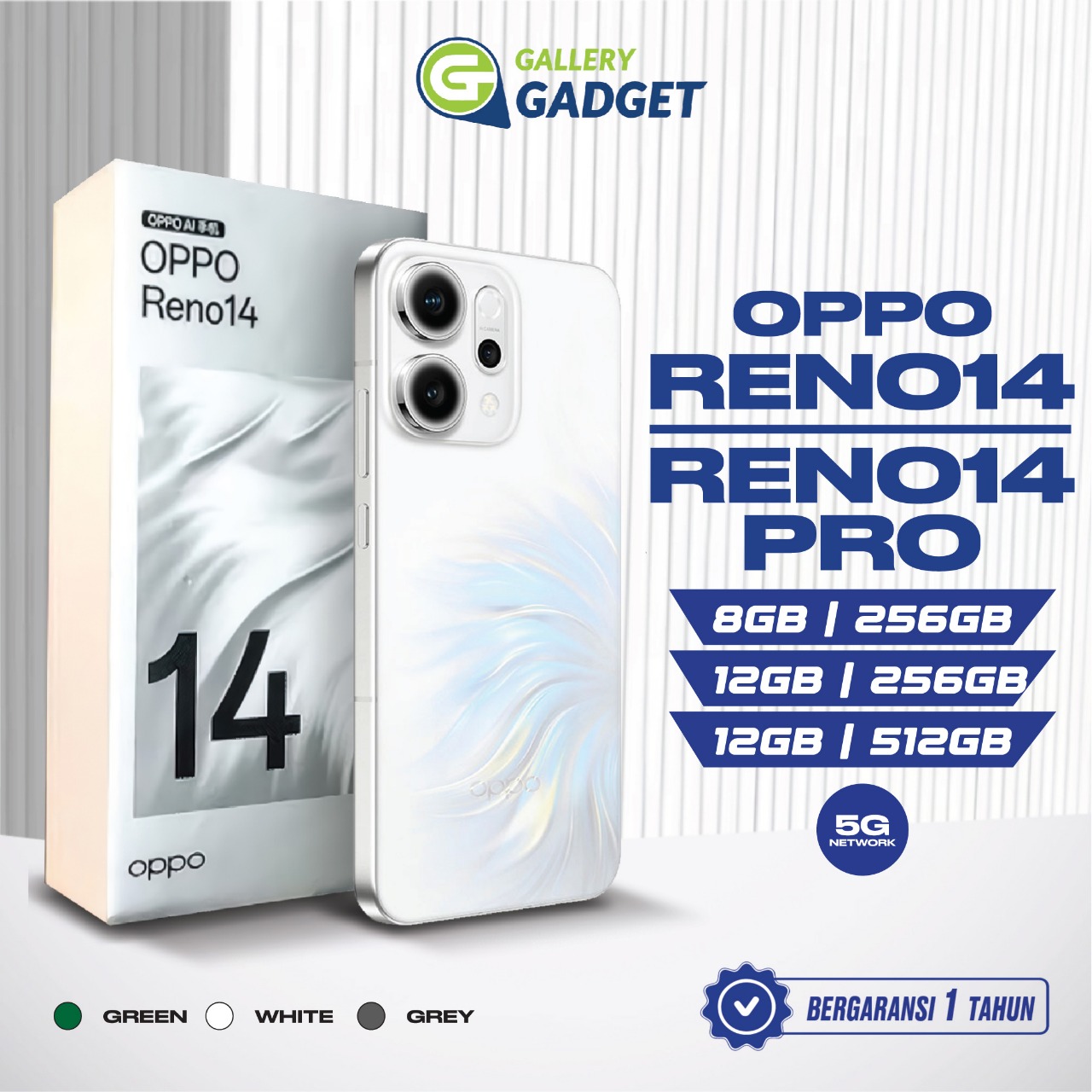 OPPO Reno14 Pro Reno 14 5G 8/256 12/256 12/512 GB RAM 8GB 12GB ROM 256GB 512GB Garansi Resmi Giá 7,699,000 Đồng*Miễn phí vận chuyển