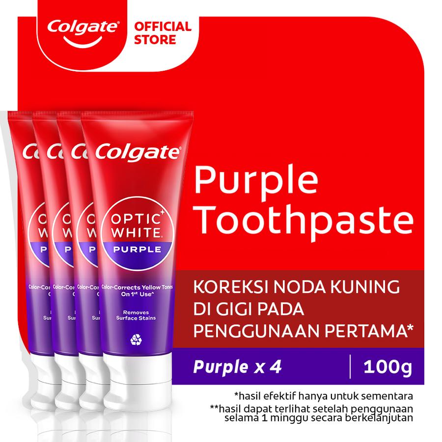Colgate Optic White Purple Toothpaste Pasta Gigi Ungu Optic White Multipack Isi 4