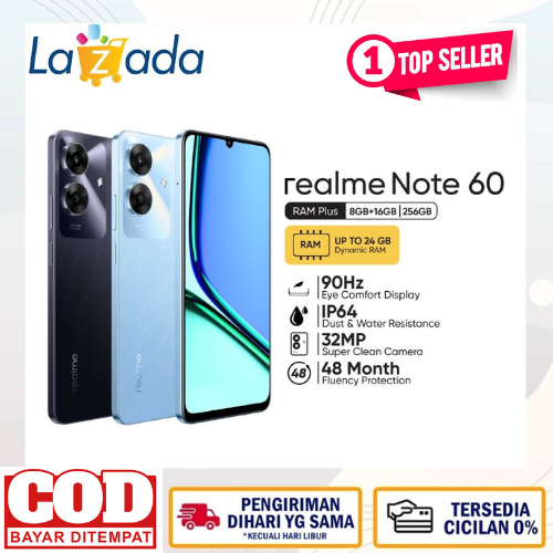Realme note 60 6 + 6/128GB | 4/64GB like new warranty Harga  1,025,000 Ringgit*Penghantaran Percuma