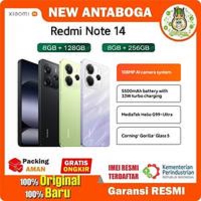Xiaomi Redmi note 14 8/128 GB - 8/256 GB Garansi Resmi Harga 2,385,000 rupiah*Gratis Ongkir
