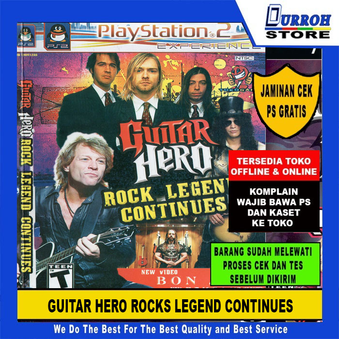 KASET DVD GAME PS 2 / Playstation 2 GUITAR HERO BARAT ROCK LEGEND CONTINOUS Harga 8,500 rupiah*Gratis Ongkir