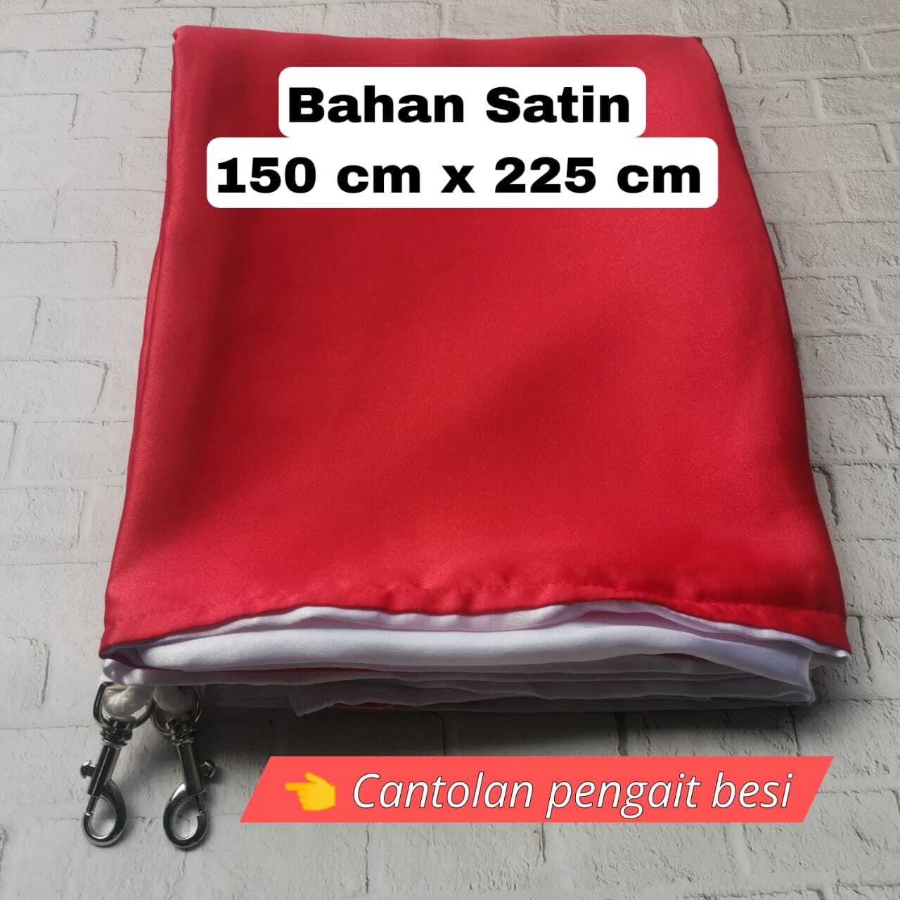 Bendera Merah Putih Bahan Satin 150x225 cm