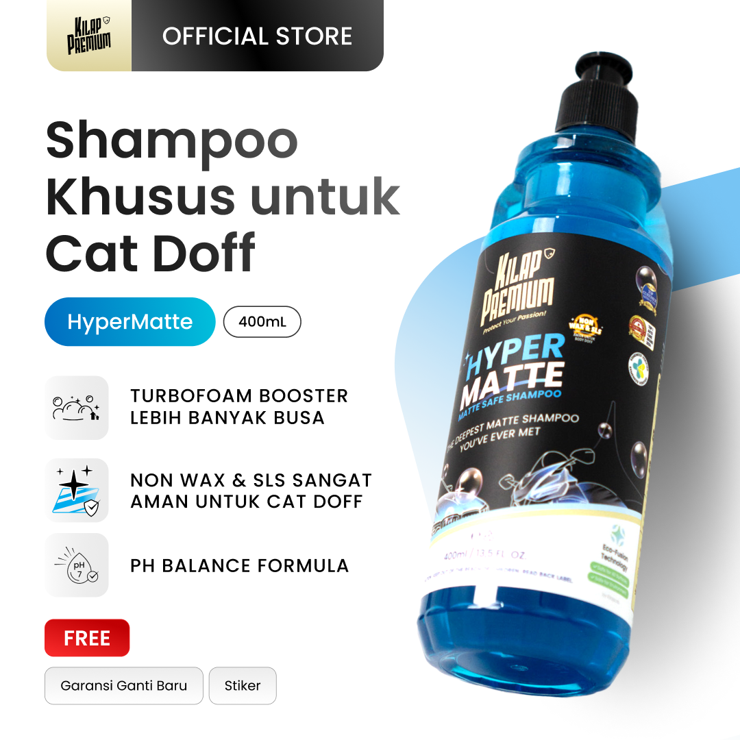 Kilap Premium - Hypermatte Shampoo | Shampoo Body Motor Dan Mobil Doff pH Balance, Sabun Cuci Mobil, Sabun Mobil Harga 65,932 rupiah*Gratis Ongkir