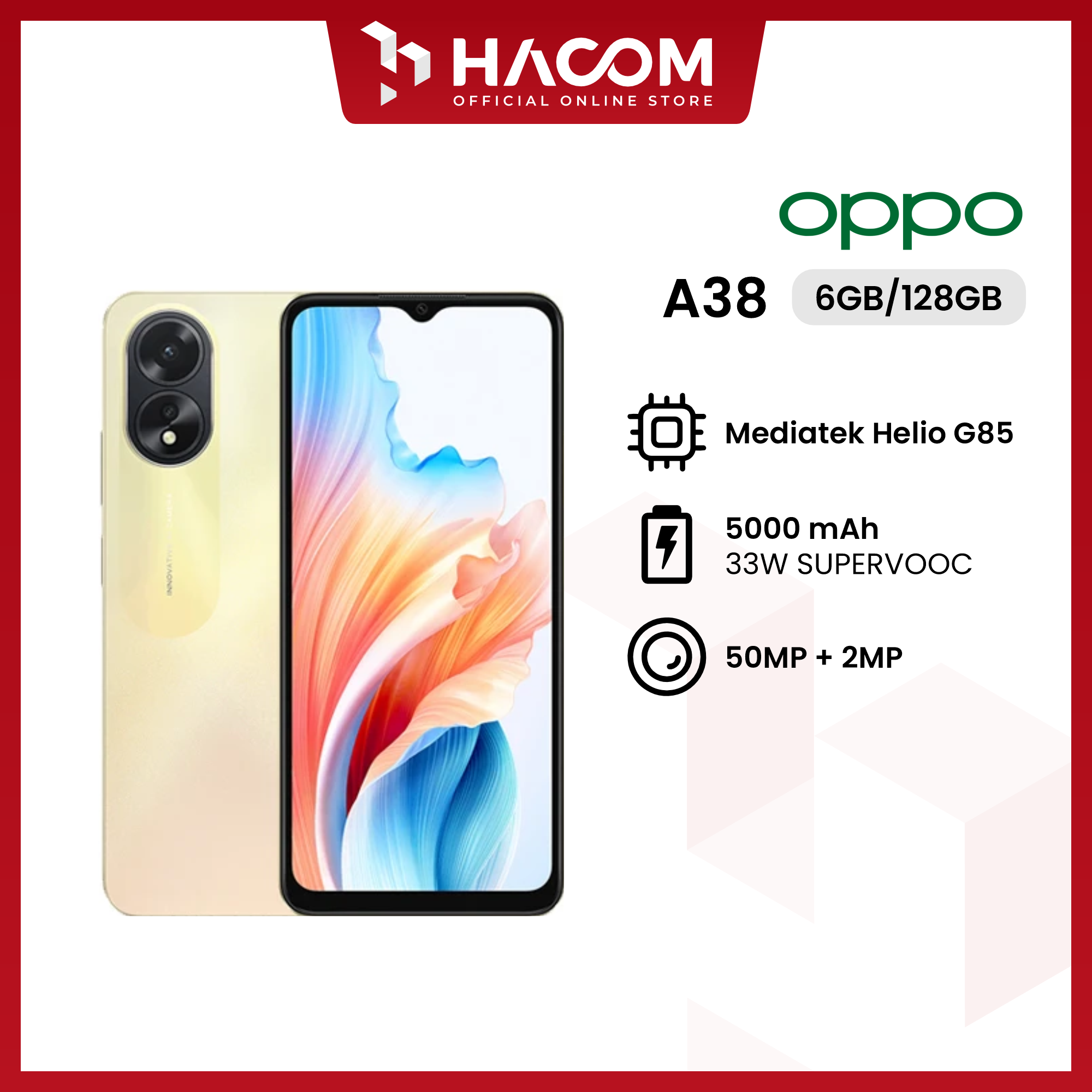 OPPO A38 4/128 GARANSI RESMI Harga  1,799,000 Ringgit*Penghantaran Percuma