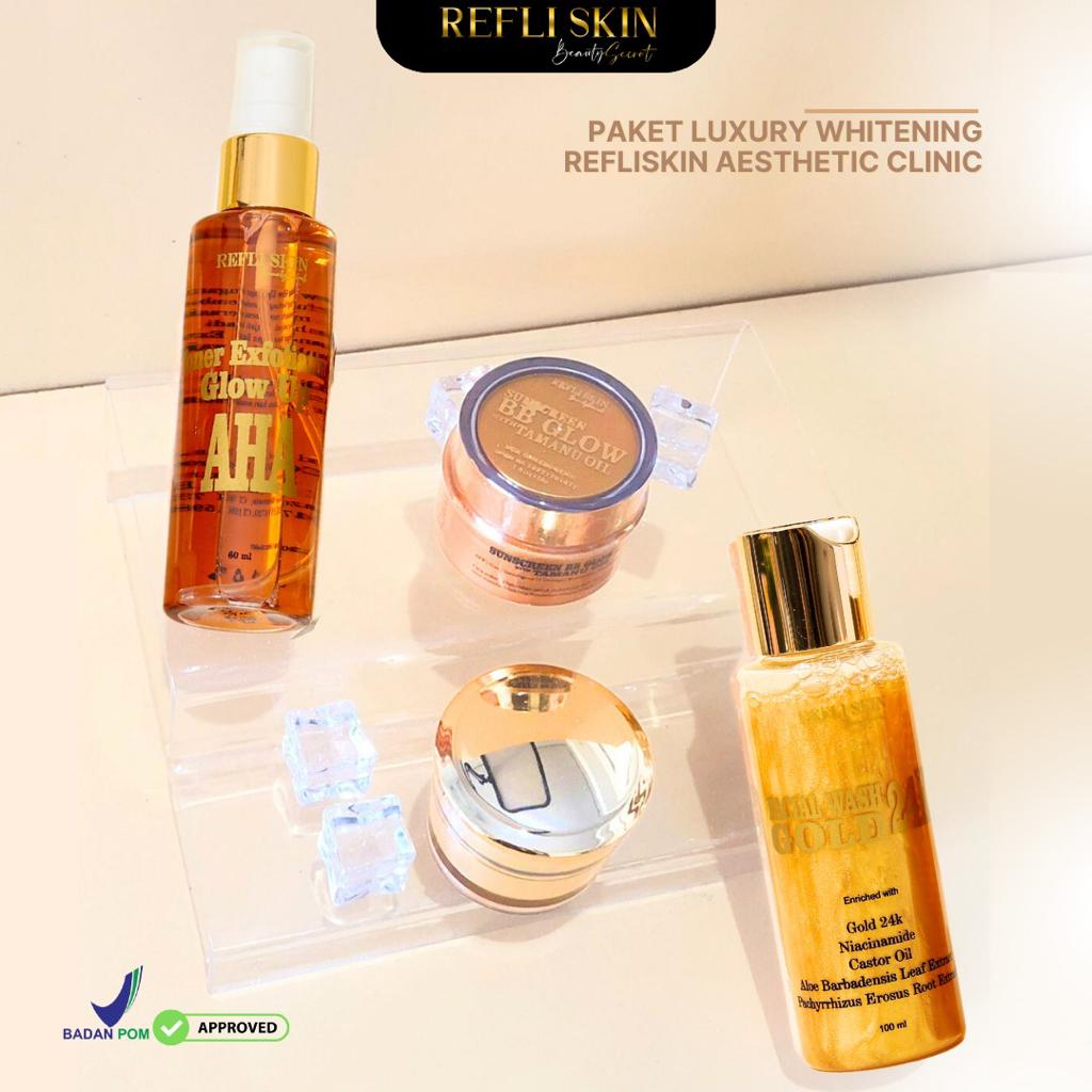 paket luxury -refliskin paket klinik-Refliskin Paket Farma Luxury Exfoliating - paket refliskin isi 4-β¦