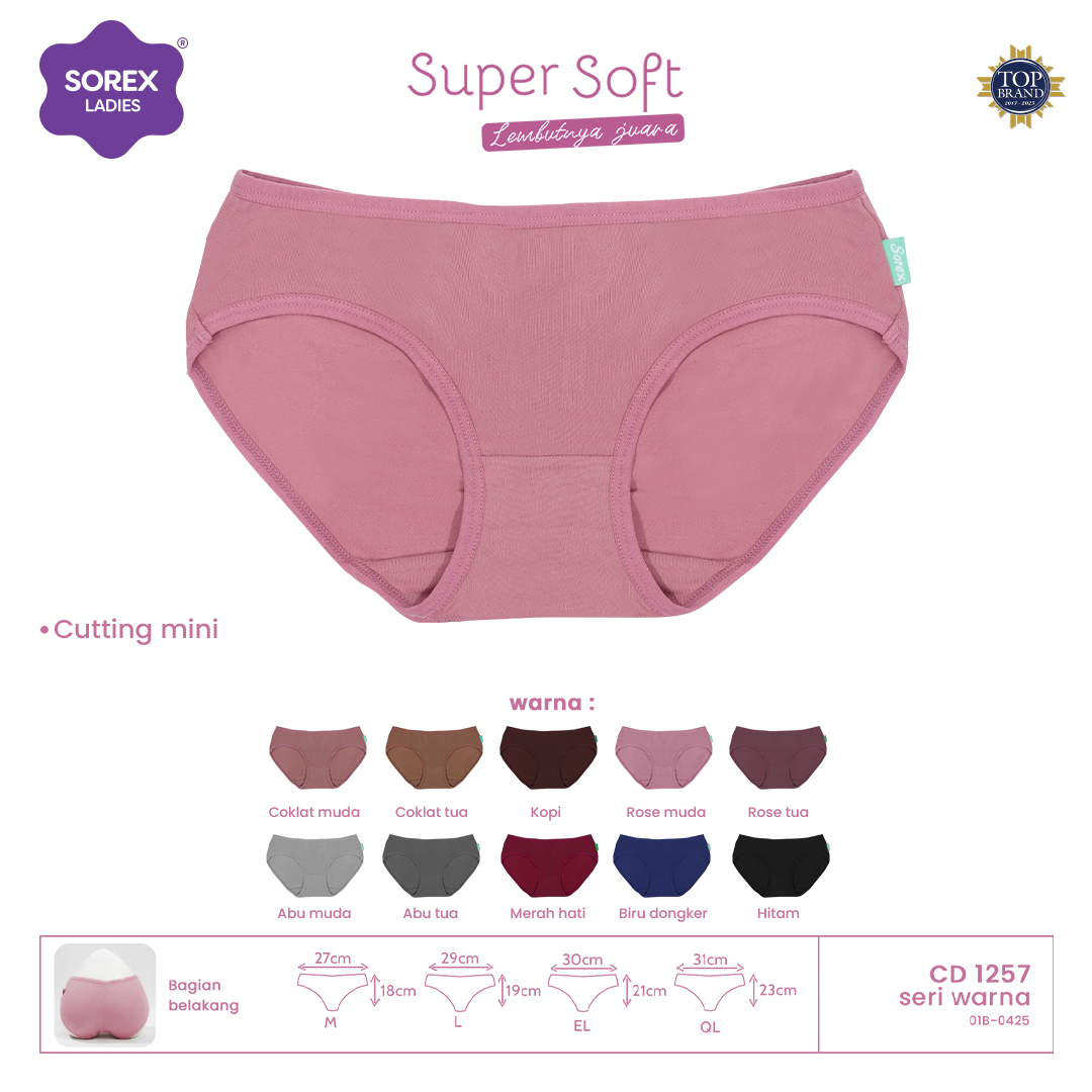 Sorex Super Soft Women's Basic Mini Shape up Panties Soft and Comfortable to Wear 1257 Harga 19,992 rupiah*Gratis Ongkir