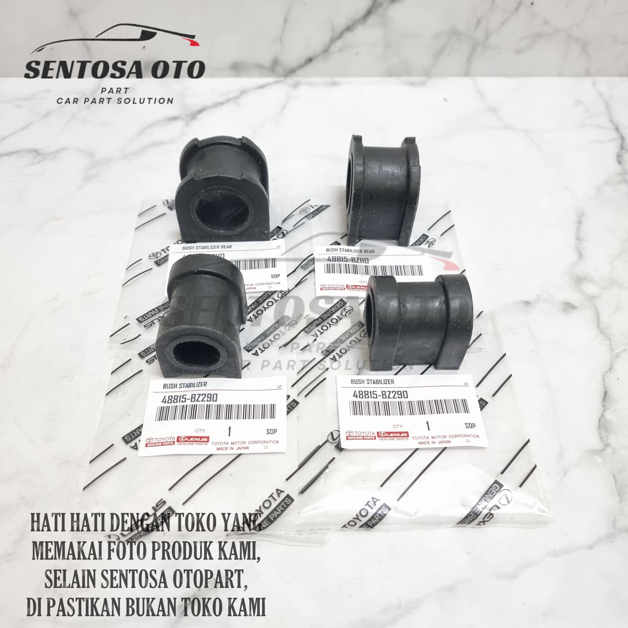 Rubber stabilizer rubber stable bread front back all new rush Terios 2016 2017 2018 2019 2020 2021 2022 2023 2024 1set 4PCs p/n 48815-bz110/290 Harga 55,000 rupiah*Gratis Ongkir