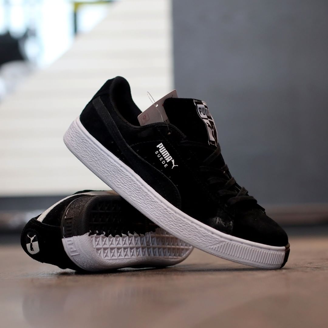 suede trainers black