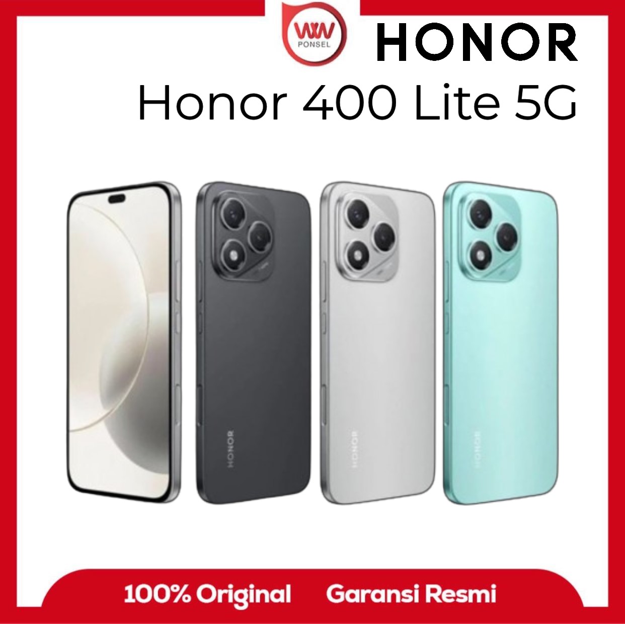 Hp Honor 400 Lite 5G Ram 8GB Internal 256GB Garansi Resmi Harga 4,199,000 rupiah*Gratis Ongkir