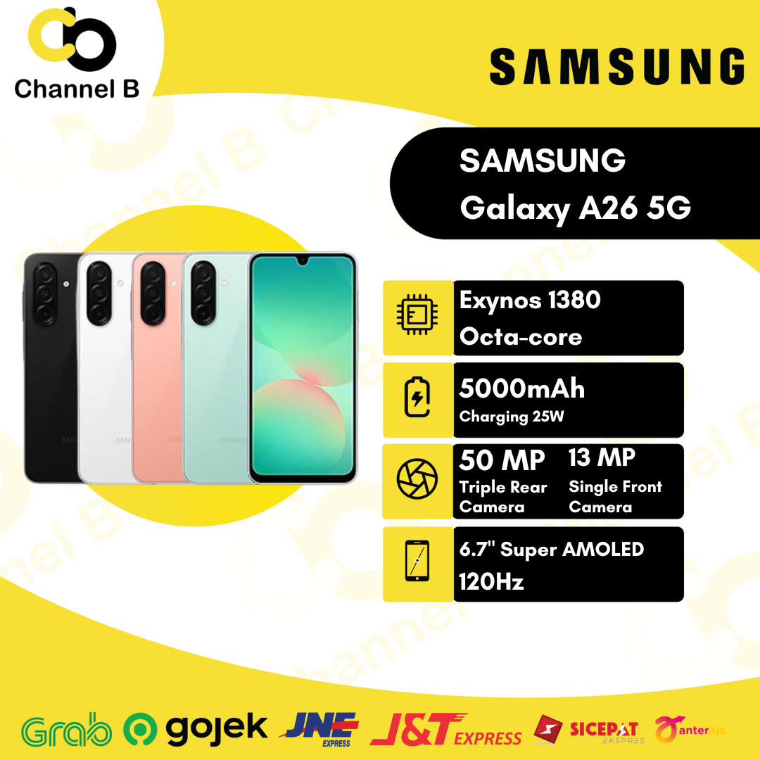 Samsung Galaxy A26 5G - Smartphone ( Ram 8GB + Rom 256GB ) Garansi Resmi Harga 3,999,000 rupiah*Gratis Ongkir