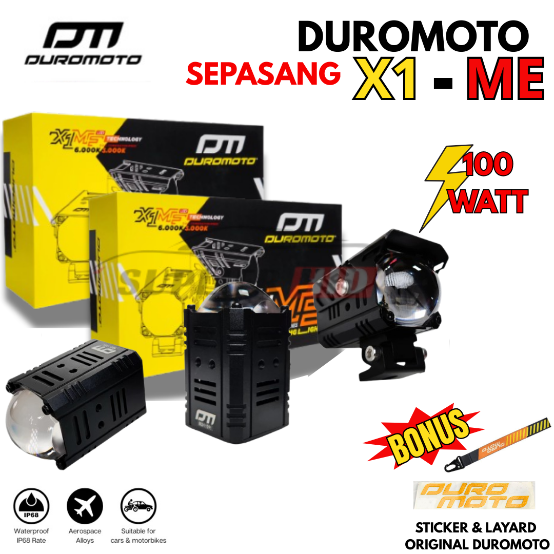 Duromoto X1Me X1-Me X1 Mega 100Watt Mini Motorcycle Led Foglamp Laser Projie 3 Modes - Jenama duromoto Harga 699,000 Ringgit*Penghantaran Percuma