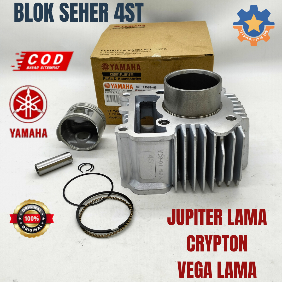 Blok Seher 4St Yamaha Crypton Jupiter Lama Vega Lama Original Original Ygp Ring Piston Silinder Belok Harga 504,800 rupiah*Gratis Ongkir