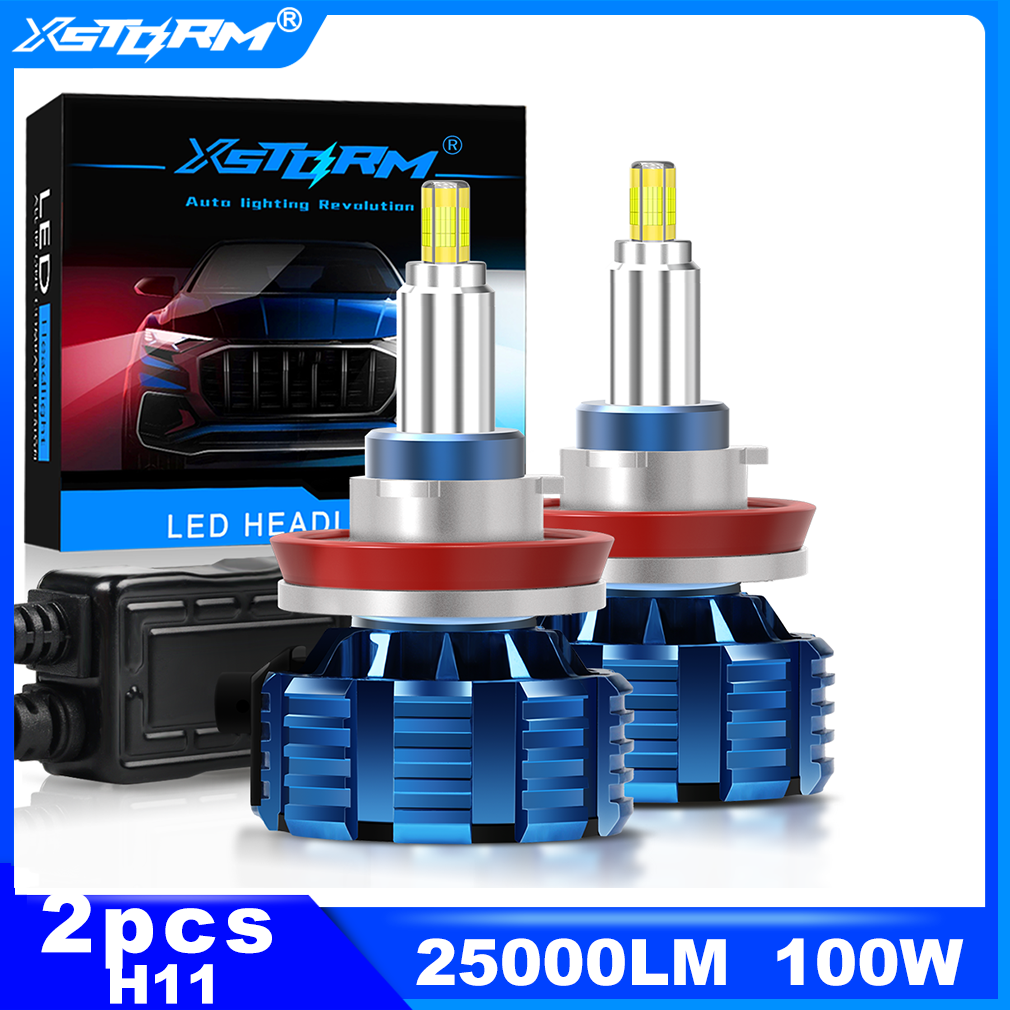 Xstorm 2PCs 100W 25000lm H11 led 6 sides 360 degree 3D CANbus car LED headlight H11 hi and low beam lamp 12-24v 6000K White Harga 350,000 rupiah*Gratis Ongkir