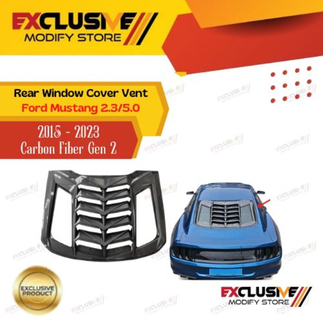 Ford Mustang 2.3/5.0 (15-23) cover vent rear window carbon fiber Gen 2 Giá 6,950,000 Đồng*Miễn phí vận chuyển