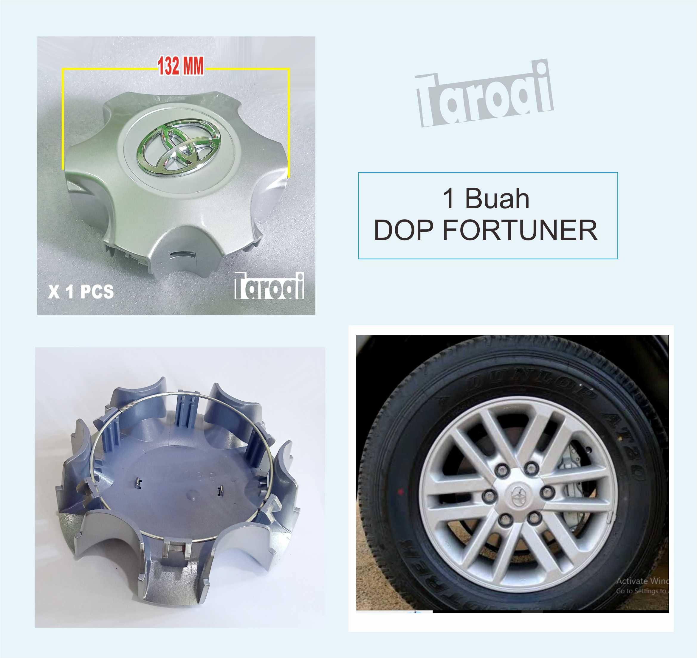 Tutup AS Roda ban mobil dop center velg Toyota fortuner 2012 Harga 230,000 rupiah*Gratis Ongkir