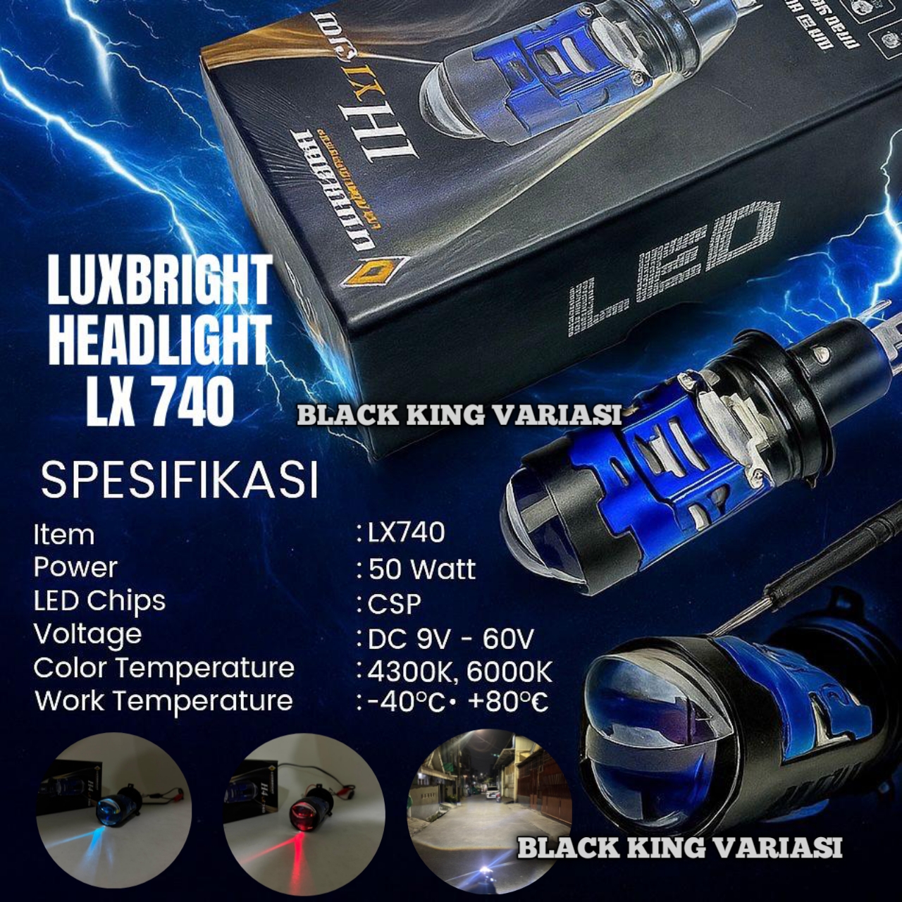 H4 Luxbright Biled Headlight Flat Cut Biled Headlight H4 Mini Projector Headlight H4 Blue Lens Headlight Harga 105,000 rupiah*Gratis Ongkir