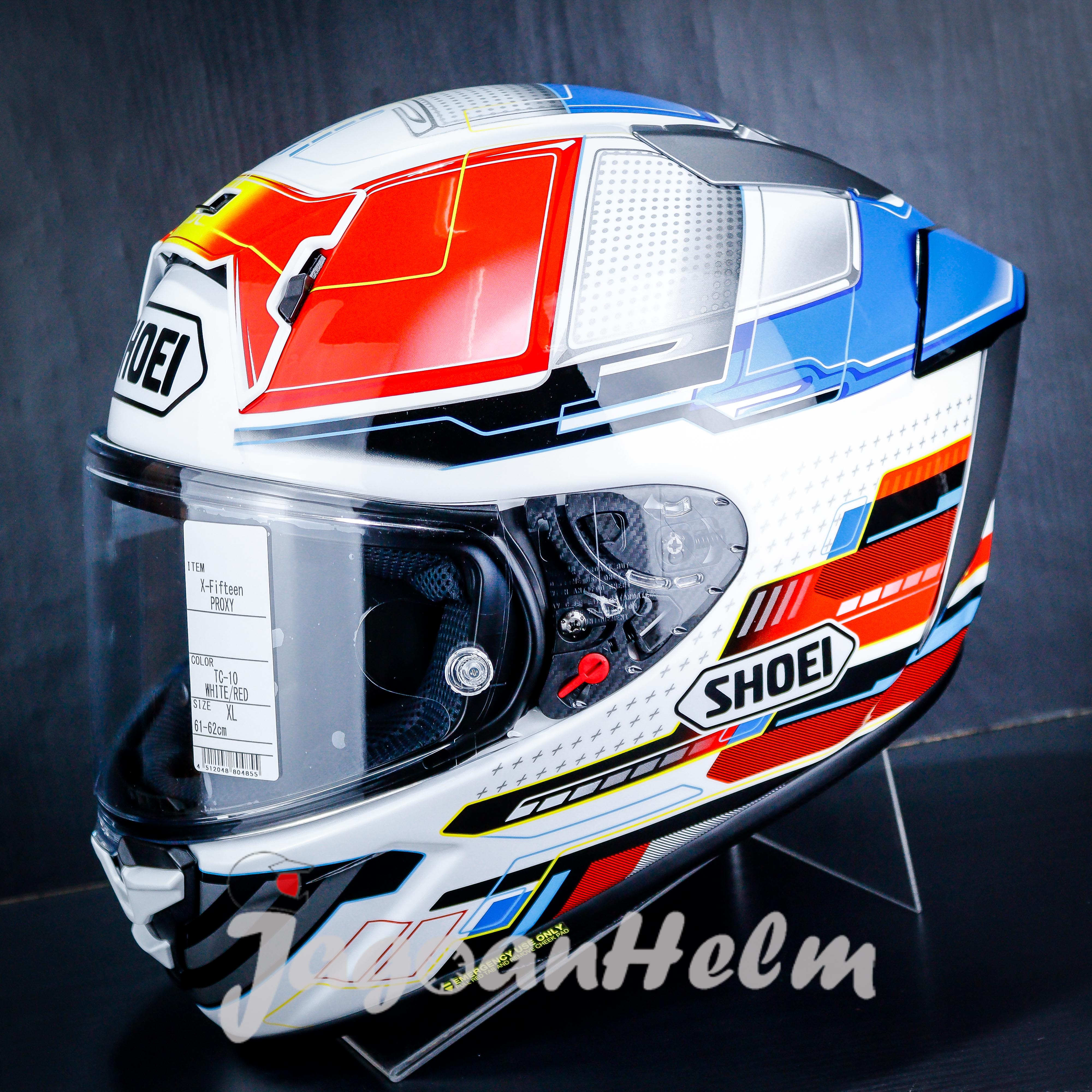 SHOEI HELM X15 PROXY TC10 | WHITE RED BLUE | XFIFTEEN SNI Harga 14,943,500 rupiah*Gratis Ongkir
