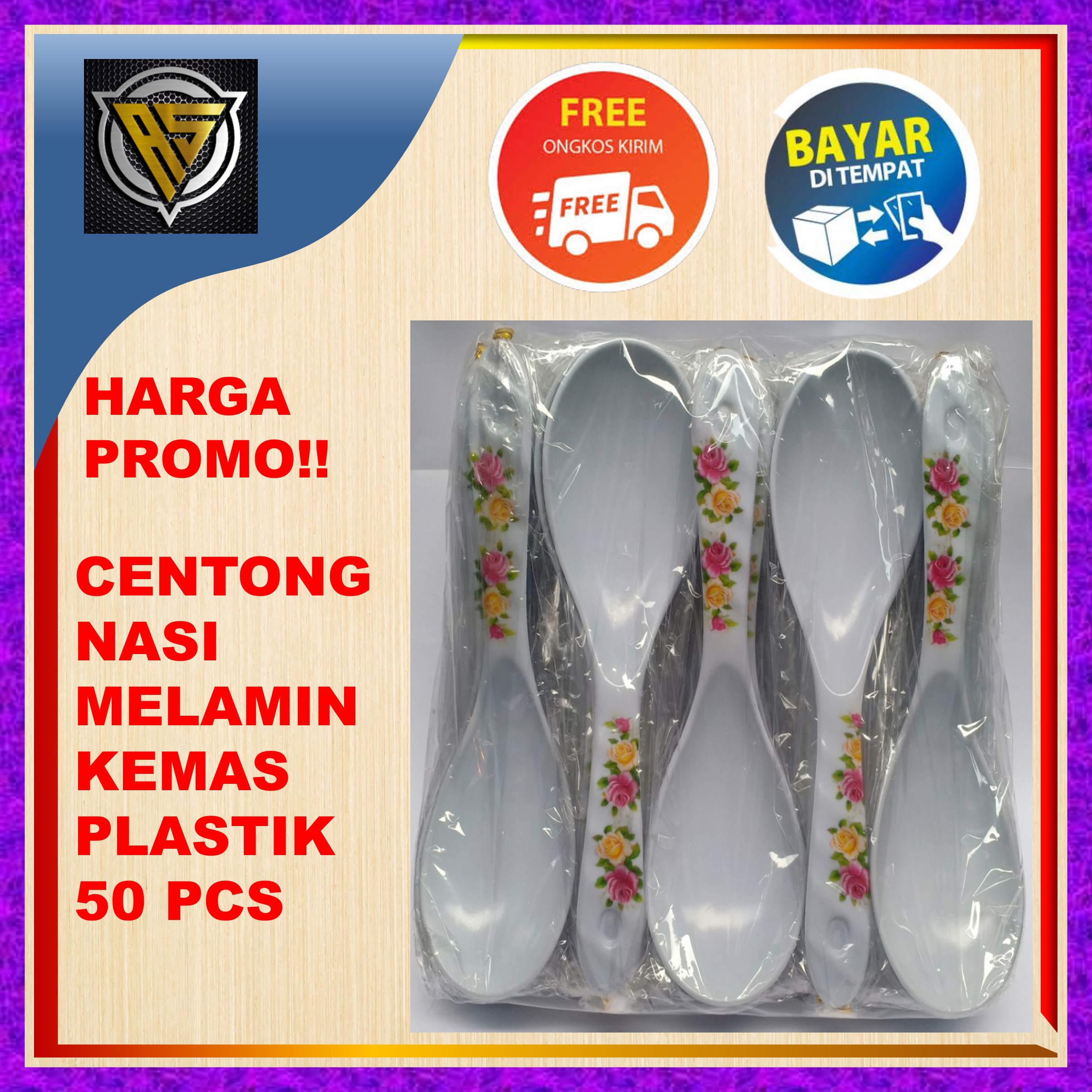 (50 PCS) Souvenir Pernikahan Centong Nasi Melamin Kemas Plastik + Kartu Ucapan Souvernir Termurah