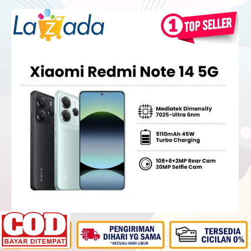 Xiaomi Redmi Note 14 5G 8/256GB/12/512GB mobile phone | 108mp AI OIS camera | MediaTek 7025-ultra | IP64 dust/water-resist Harga  2,728,000 Ringgit*Penghantaran Percuma