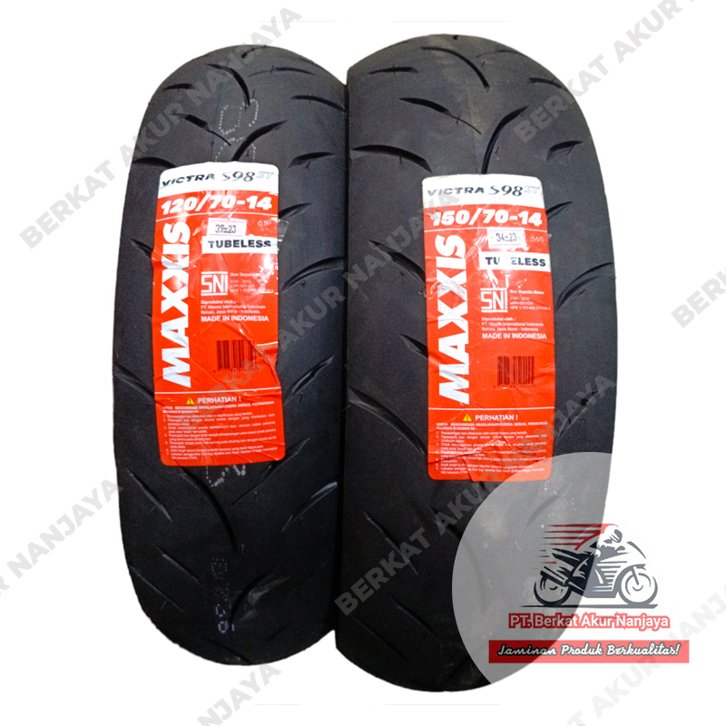 Paket Ban Victra 120 70 & 150 70 ring 14 MAXXIS VICTRA TUBELESS Bonus Pentil Ban AEROX Harga 1,387,000 rupiah*Gratis Ongkir