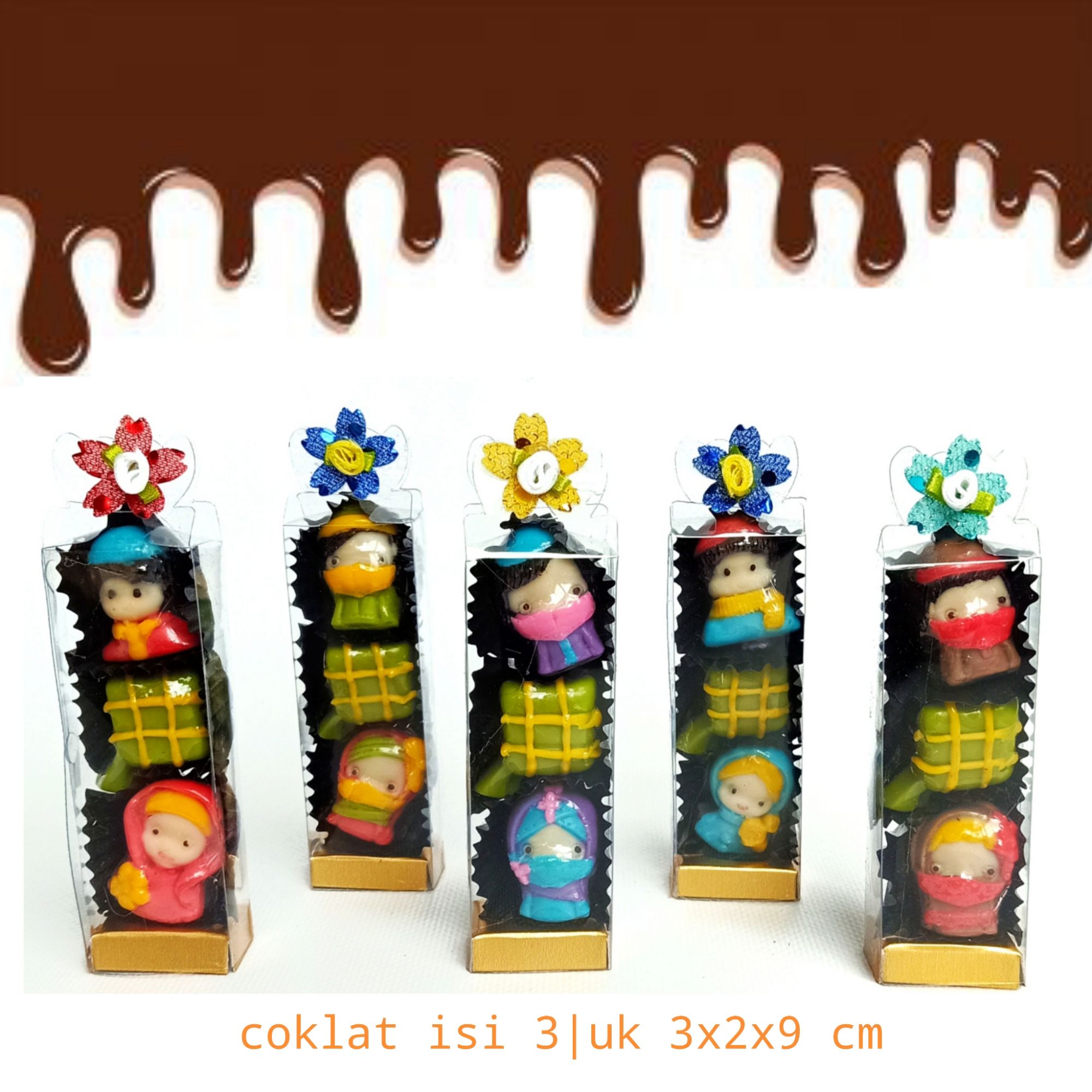 (isi 10pax) coklat karakter isi 2/3 lebaran idul Fitri 1443h