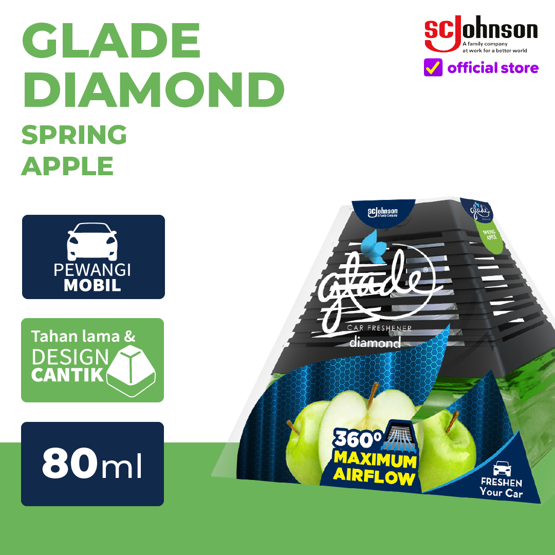 Glade Diamond Car Freshener - Spring Apple 80ml Harga 42,588 rupiah*Gratis Ongkir